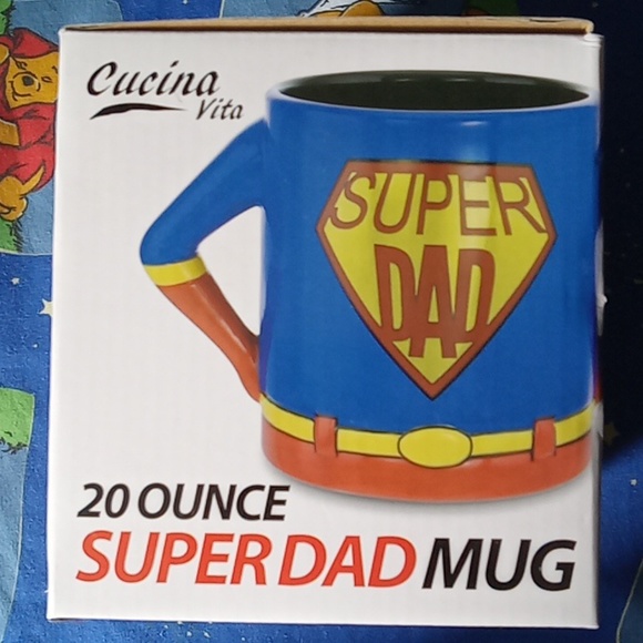 Brand New! Super Dad Mug Father's Day Gift Superman Cup Glass Stoneware - Picture 2 of 6